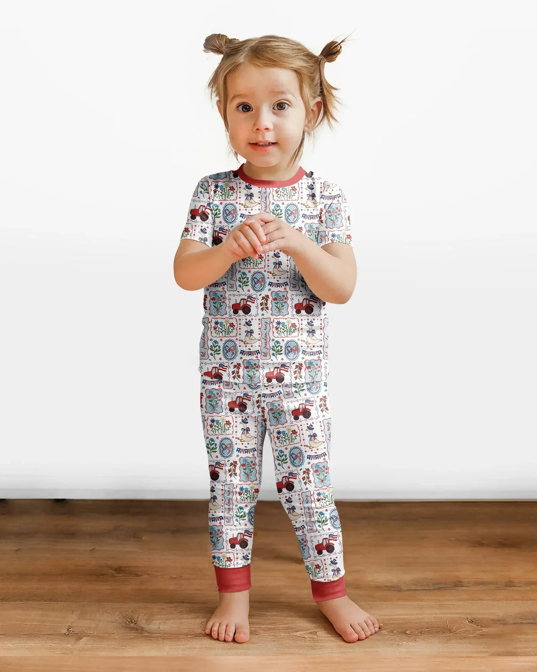 Zweiteiliges, kurzärmliges Pyjama-Set mit Marienkäfern