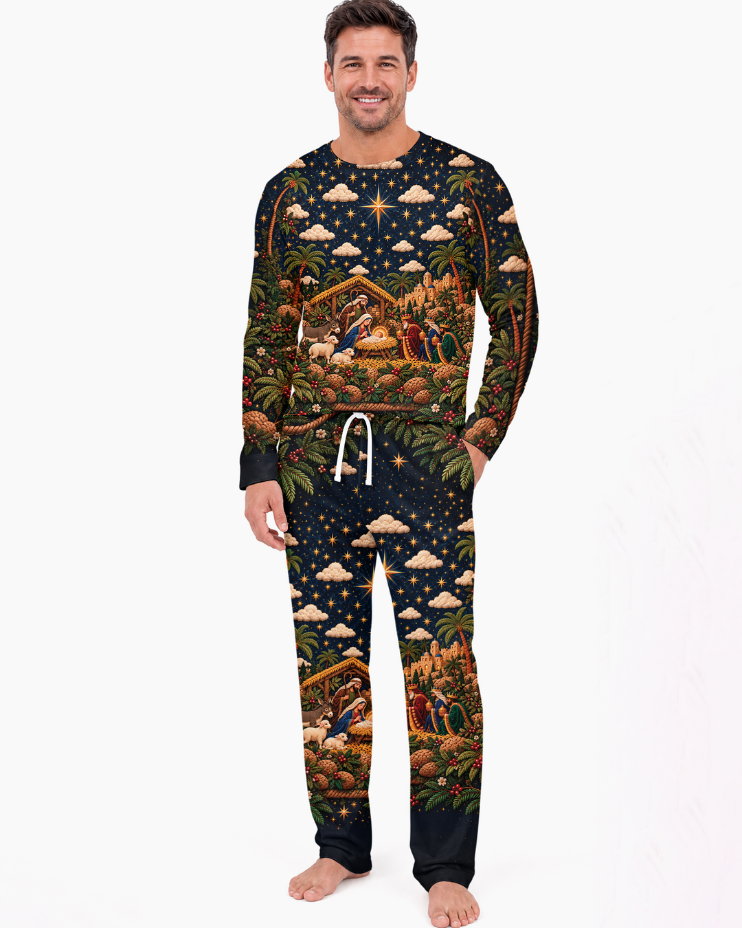 O Holy Night Family Matching Bamboo Men's Pajama Set