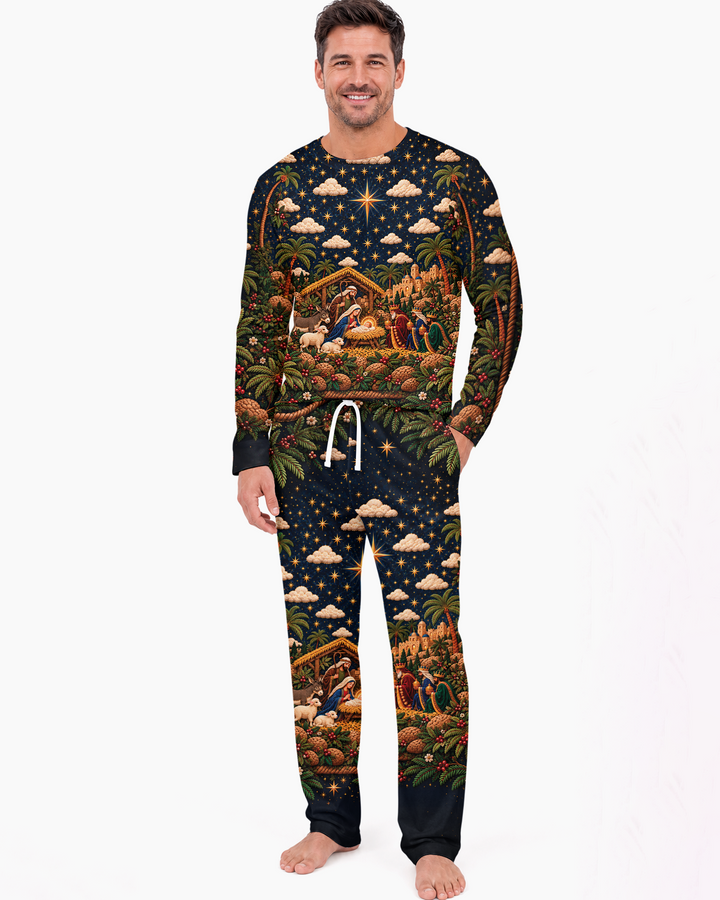 O Holy Night Family Matching Bamboo Men's Pajama Set