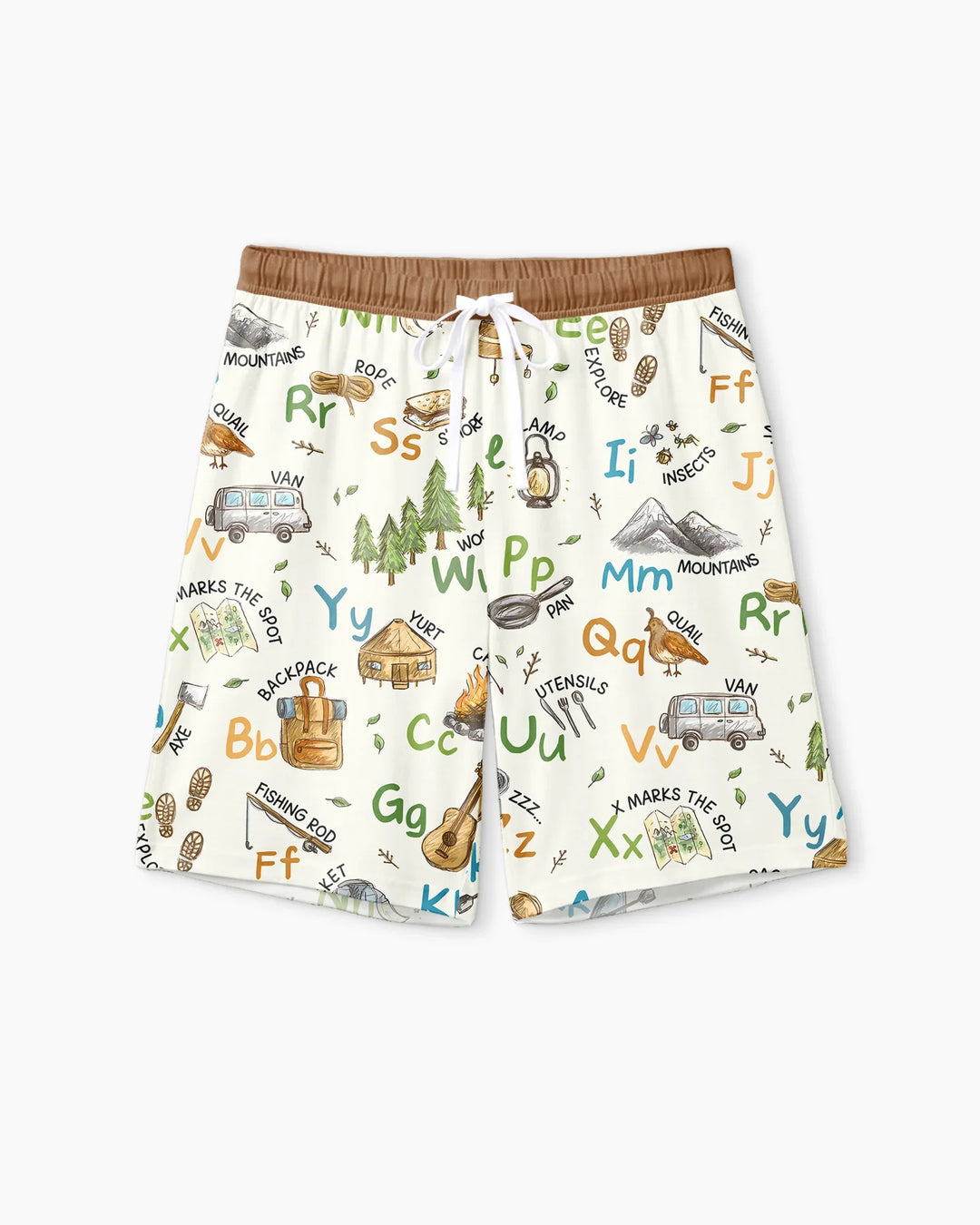Adventure Alphabet ABCs Summer Camp Bamboo Men Short Sleeve Short Pajama Set