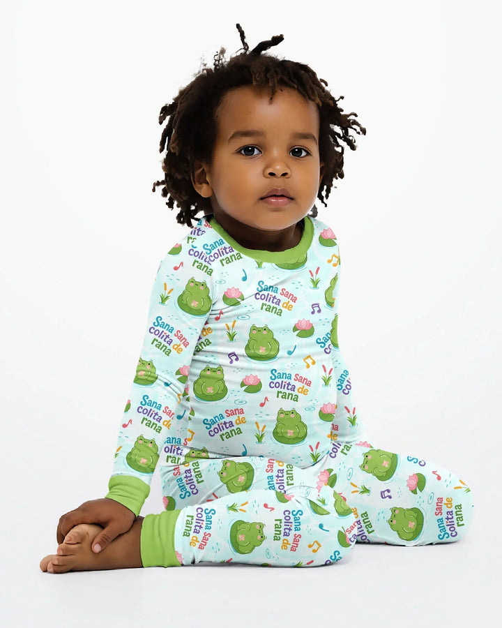 Zweiteiliges Langarm-Pyjama-Set mit Sommerfrüchten