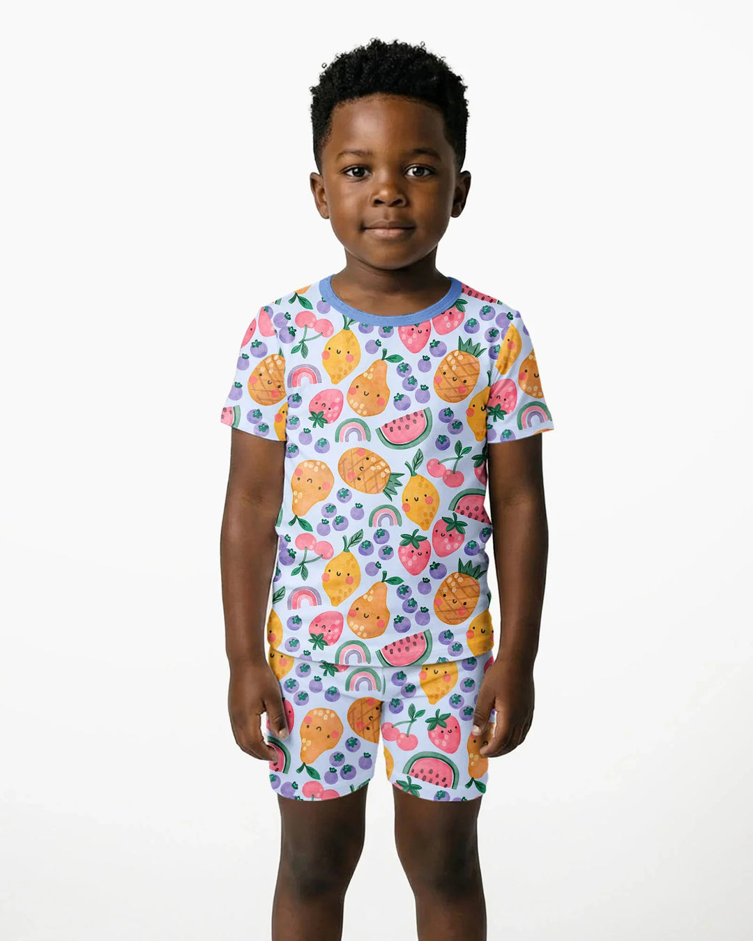 Template Zweiteiliges Pyjama-Set mit kurzen Ärmeln und Shorts