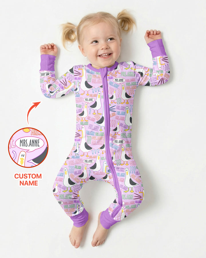 Teacher Teacher Teacher Funny Seagull Bamboo Convertible Zippy