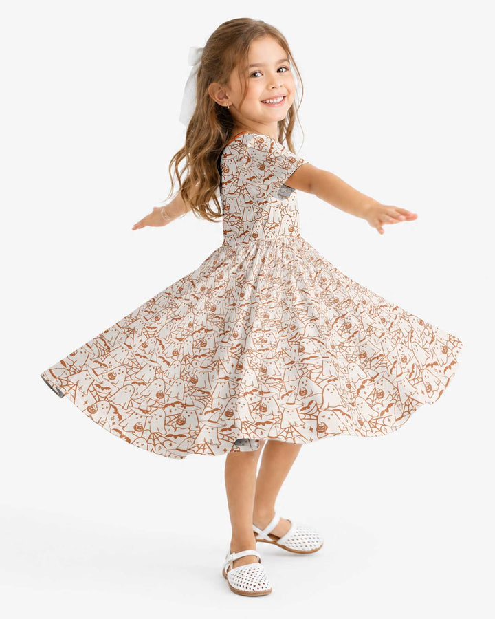 Boo Trick or Treat Ghosts Halloween Bamboo Twirl Dress