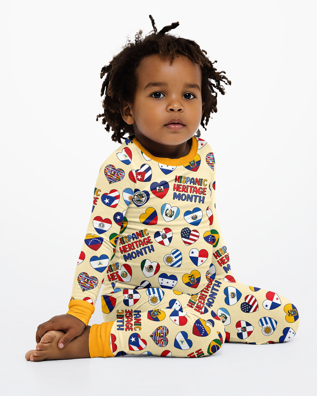 Country Flags Hispanic Heritage Month Bamboo Two Piece Long Sleeve Pajama Set