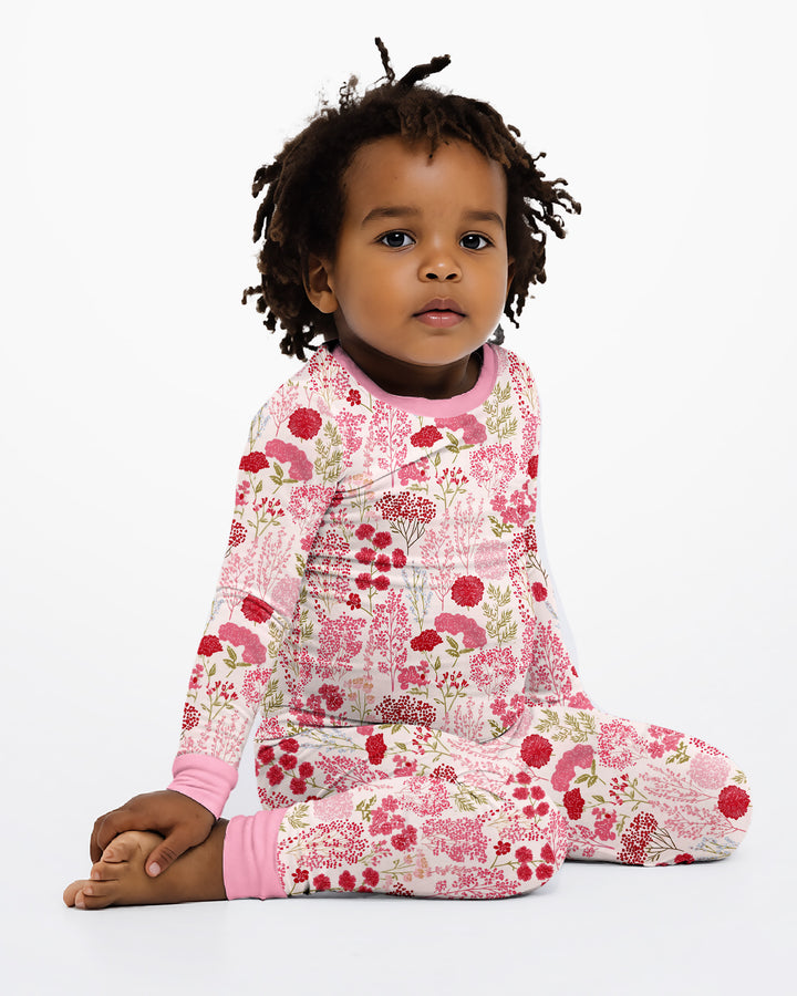 Zweiteiliges Langarm-Pyjama-Set mit Sommerfrüchten