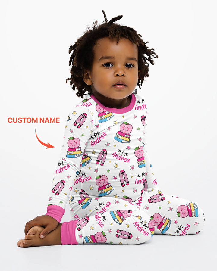 Zweiteiliges Langarm-Pyjama-Set mit Sommerfrüchten