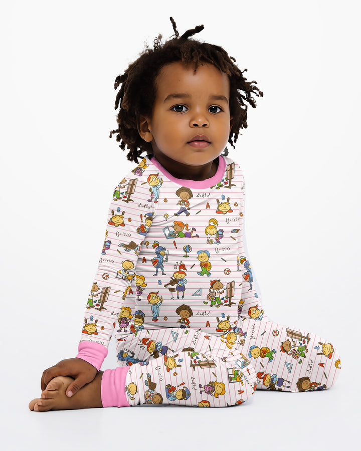 Zweiteiliges Langarm-Pyjama-Set mit Sommerfrüchten