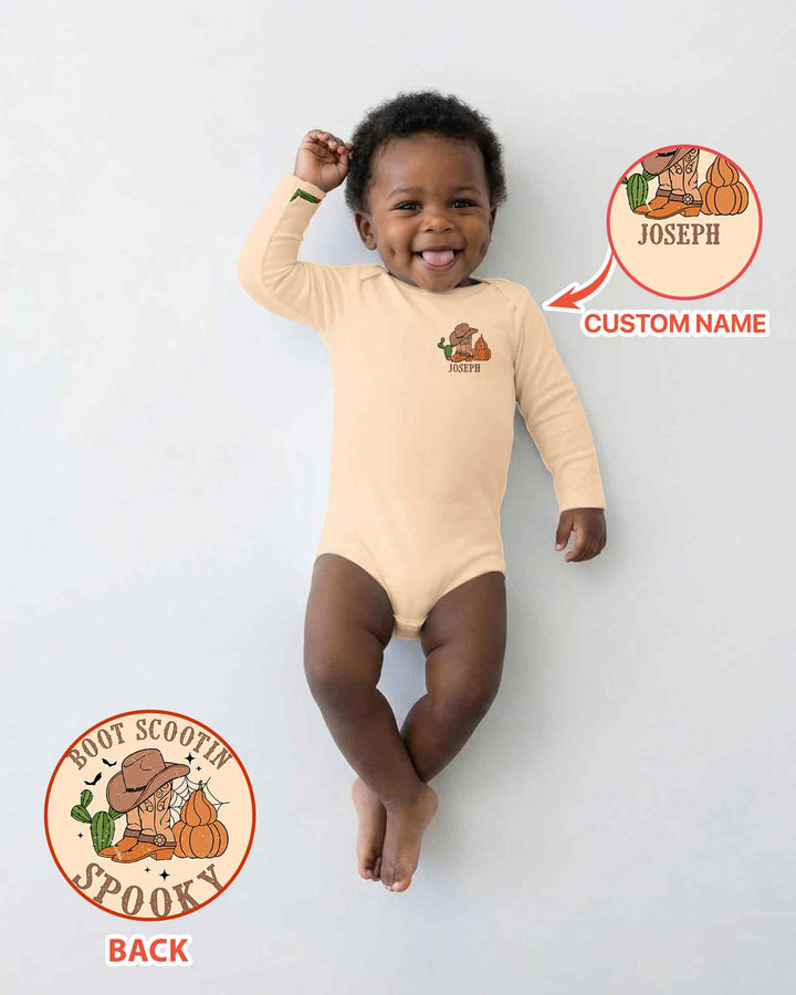Personalized Spooky Cowboy Cowgirl Bamboo Bodysuit