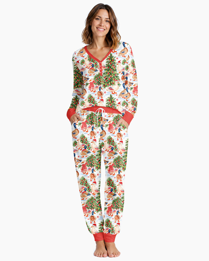 Christmas and Duck Bamboo Women Pajama Set