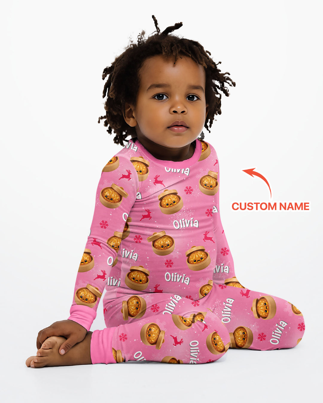 Christmas Cutie Dumpling Bamboo Two Piece Long Sleeve Pajama Set