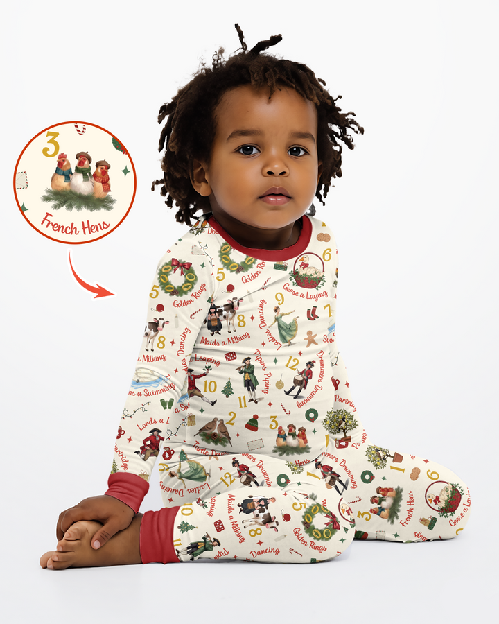 12 Days of Christmas Bamboo Two Piece Long Sleeve Pajama Set