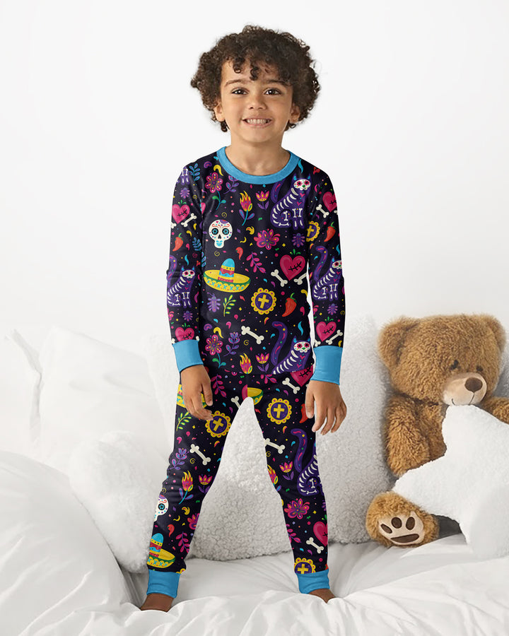 Zweiteiliges Langarm-Pyjama-Set mit Sommerfrüchten