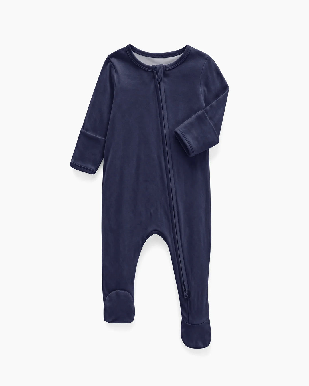 Solid Color Bamboo Zippered Footie Romper