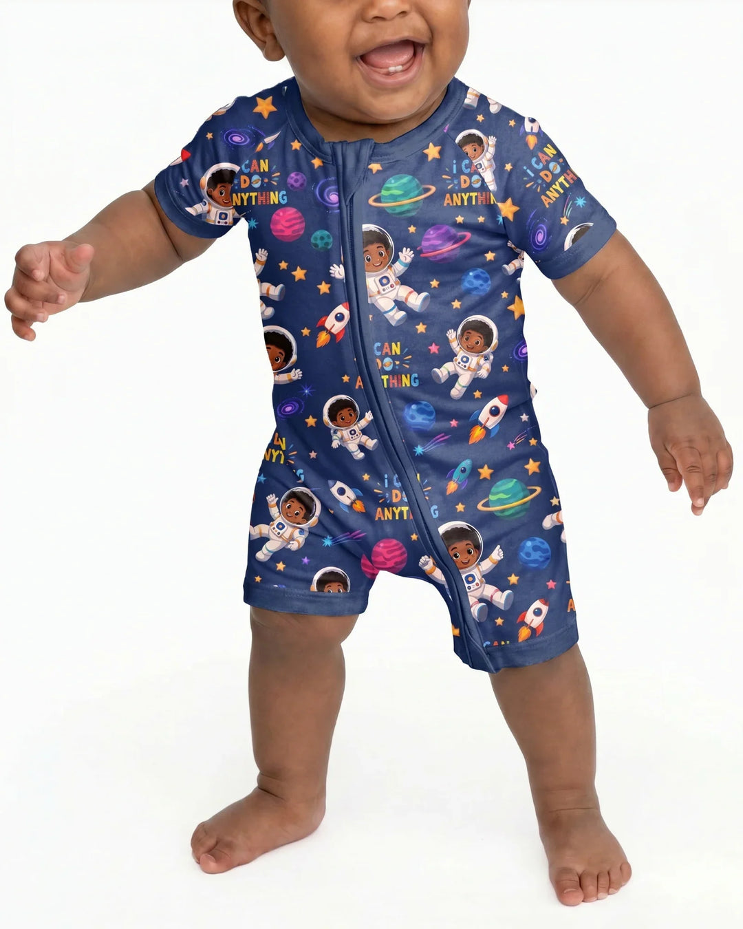 Black Astronaut I Can Do Anything Bamboo Shorty Zippy
