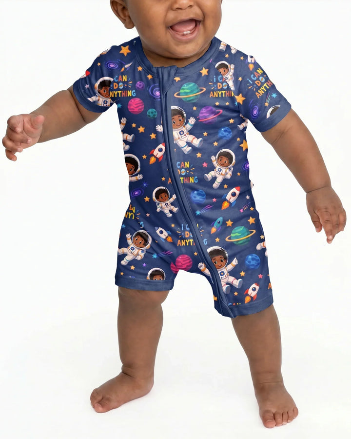 Black Astronaut I Can Do Anything Bamboo Shorty Zippy