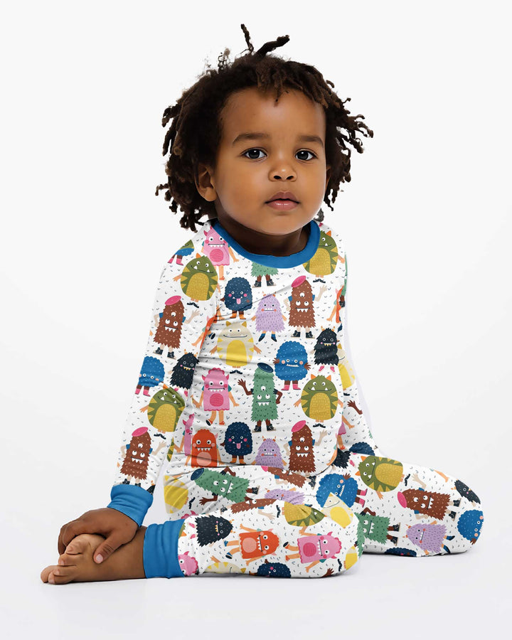 (Not So) Scary Monsters Bamboo Two Piece Long Sleeve Pajama Set