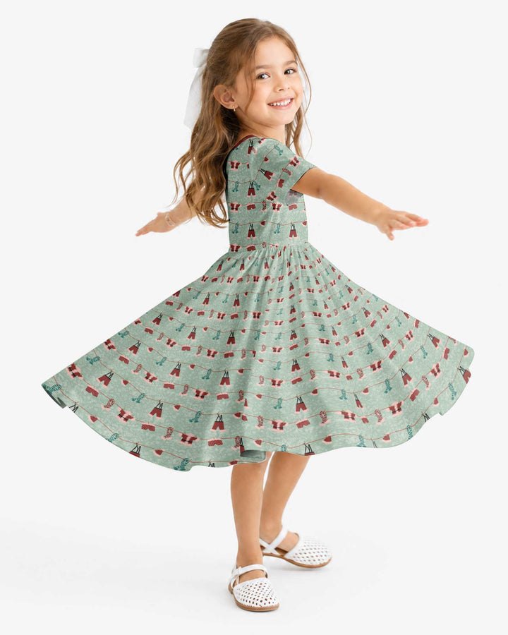 Santa In The Snow Bamboo Twirl Dress