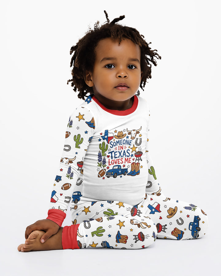 Someone in Texas Loves Me Bamboo Two Piece Long Sleeve Pajama Set