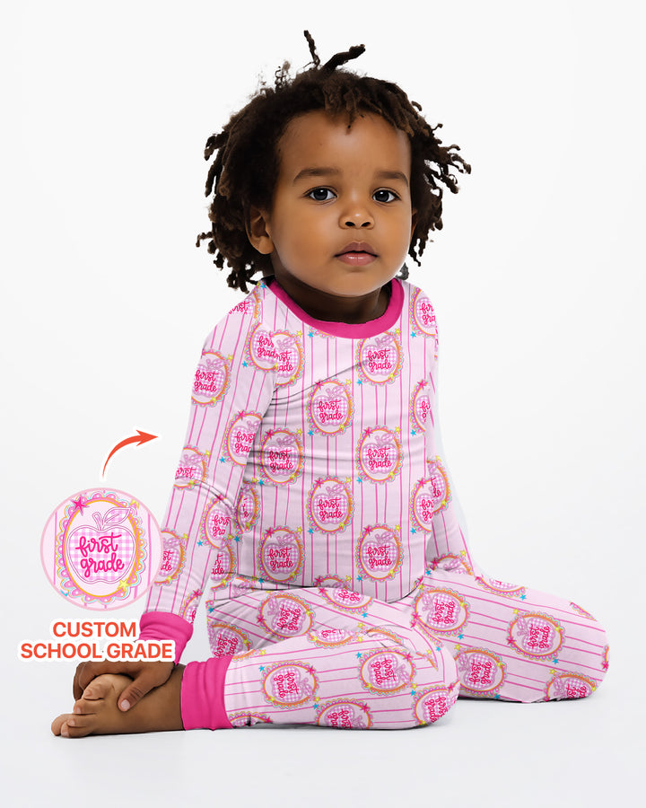 Zweiteiliges Langarm-Pyjama-Set mit Sommerfrüchten