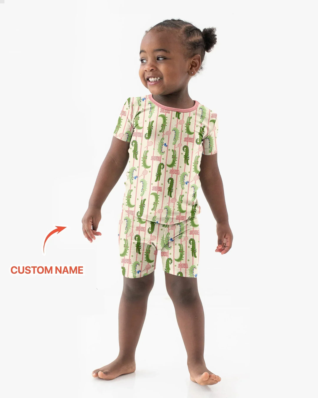 Zweiteiliges Pyjama-Set mit kurzen Ärmeln und Shorts im Sommer-Design