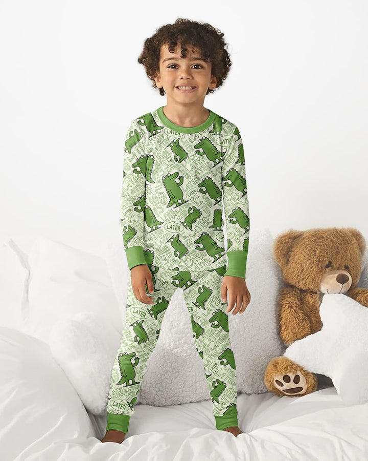 Zweiteiliges Langarm-Pyjama-Set mit Sommerfrüchten