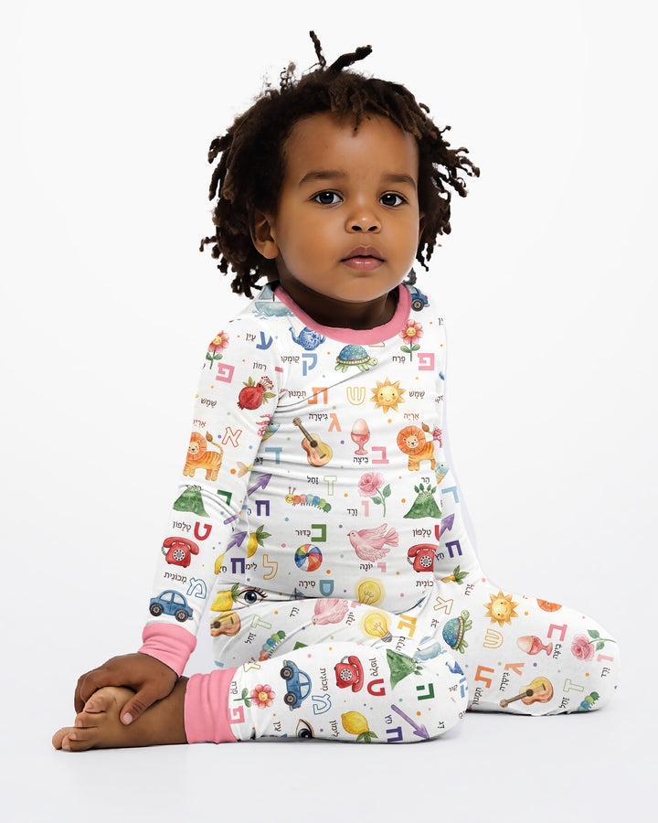 Zweiteiliges Langarm-Pyjama-Set mit Sommerfrüchten
