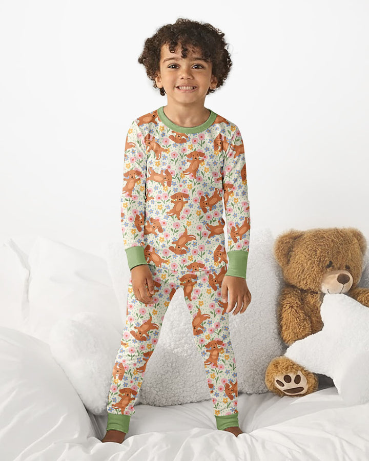Zweiteiliges Langarm-Pyjama-Set mit Sommerfrüchten
