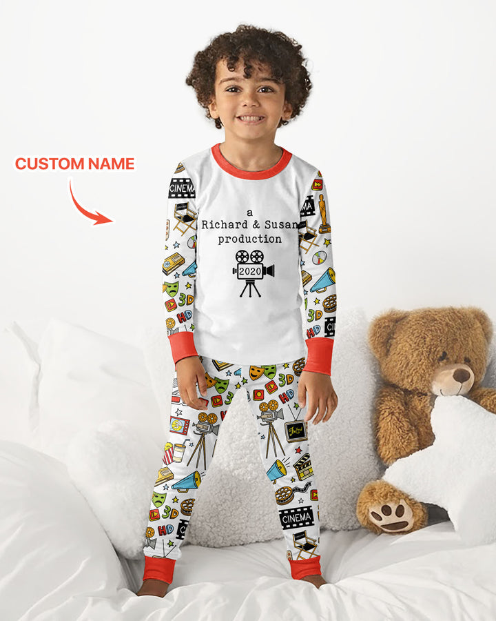 Zweiteiliges Langarm-Pyjama-Set mit Sommerfrüchten