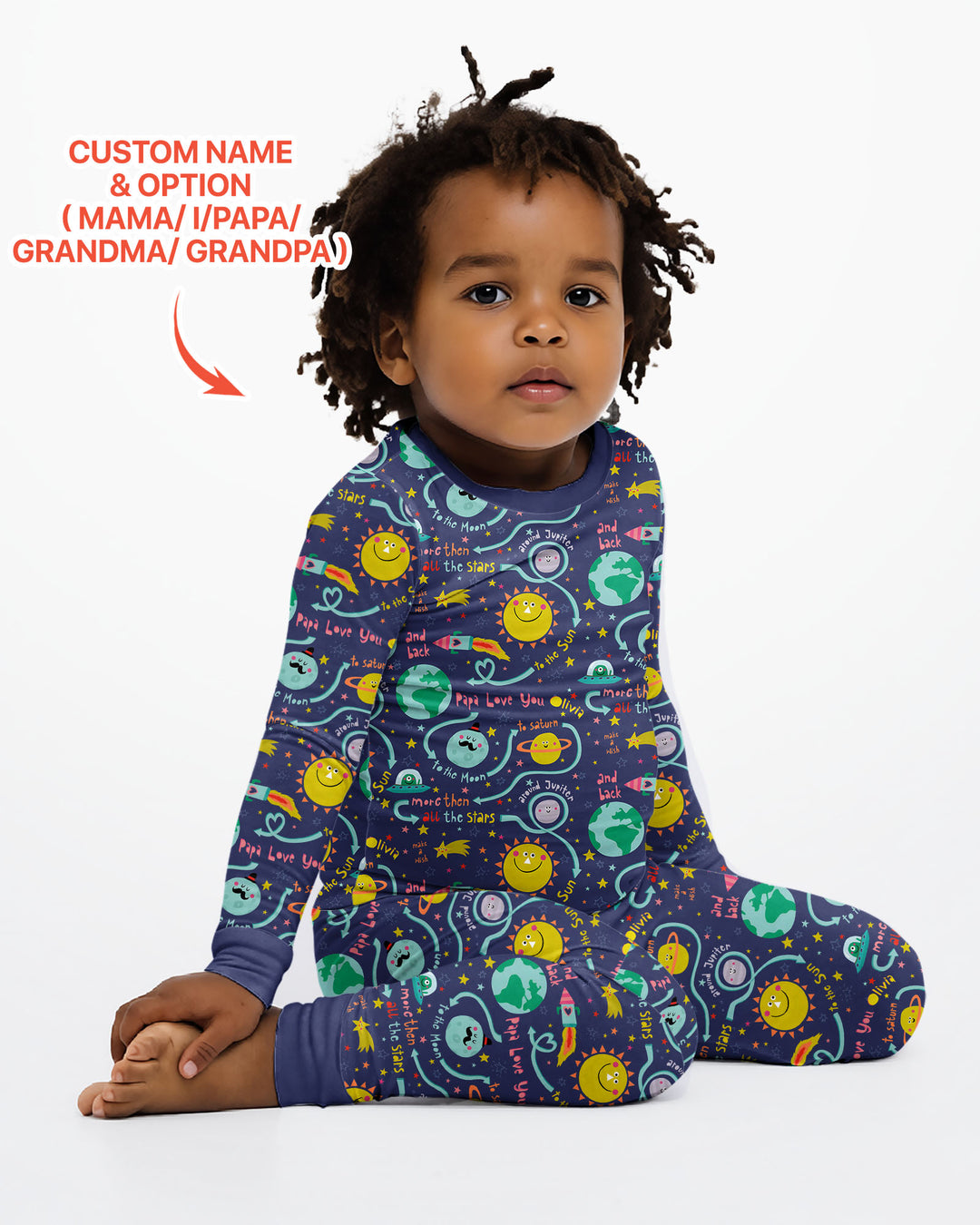 Love to the Moon and Back  Bamboo Two Piece Long Sleeve Pajama Set