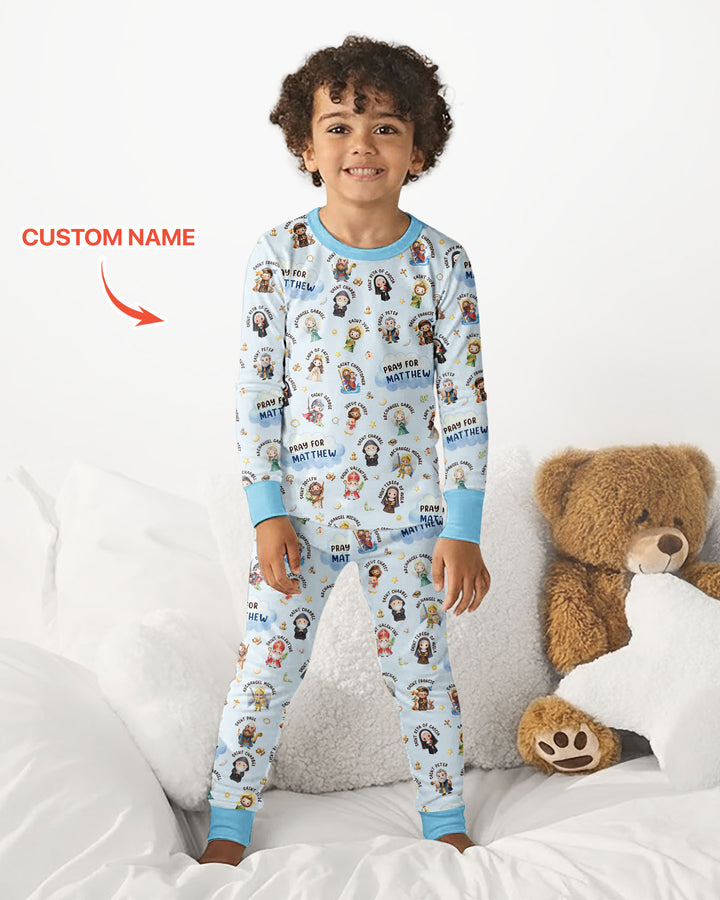 Catholic All Saints Bamboo Two Piece Long Sleeve Pajama Set