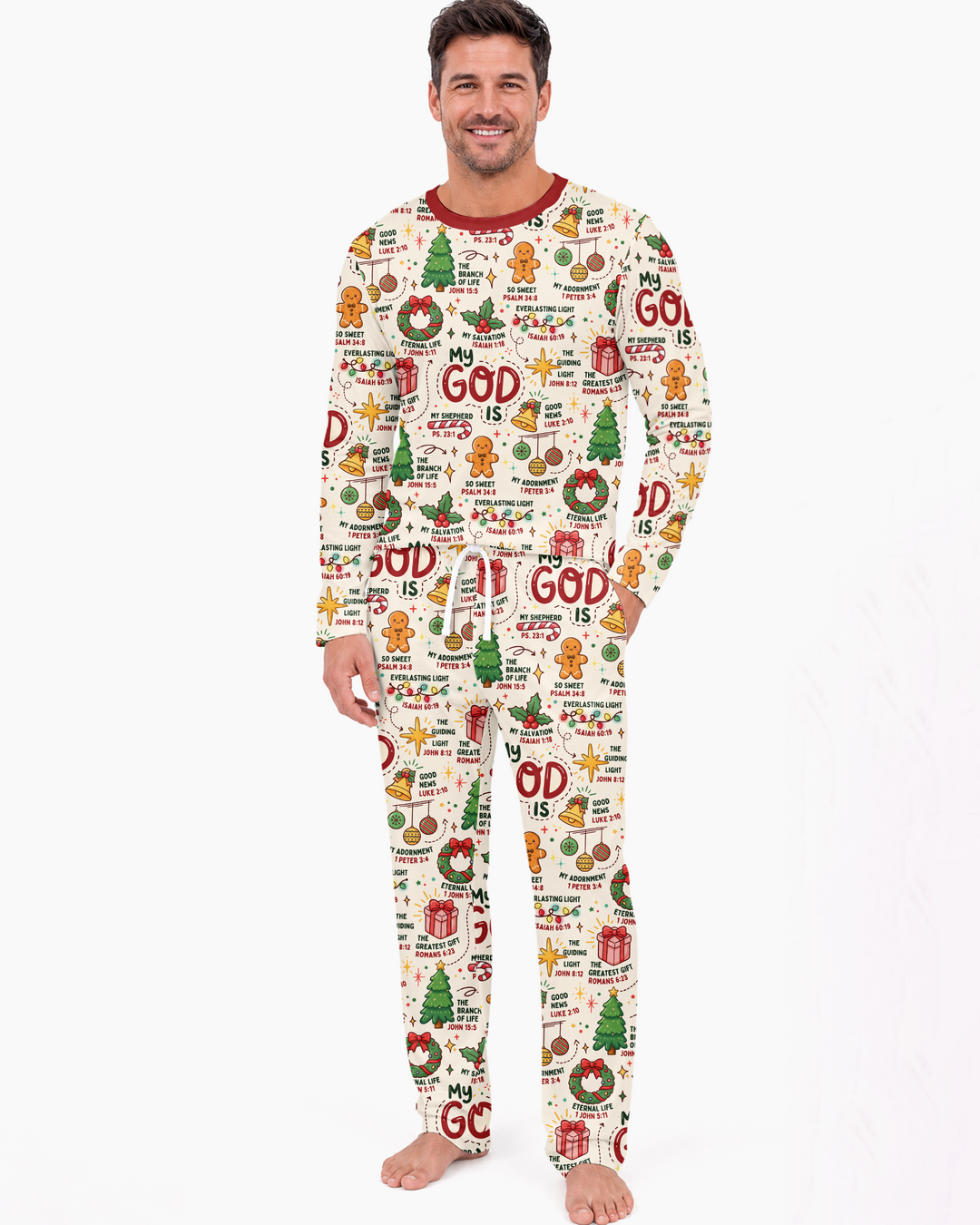 Christmas My God Is Bamboo Men's Pajama Set