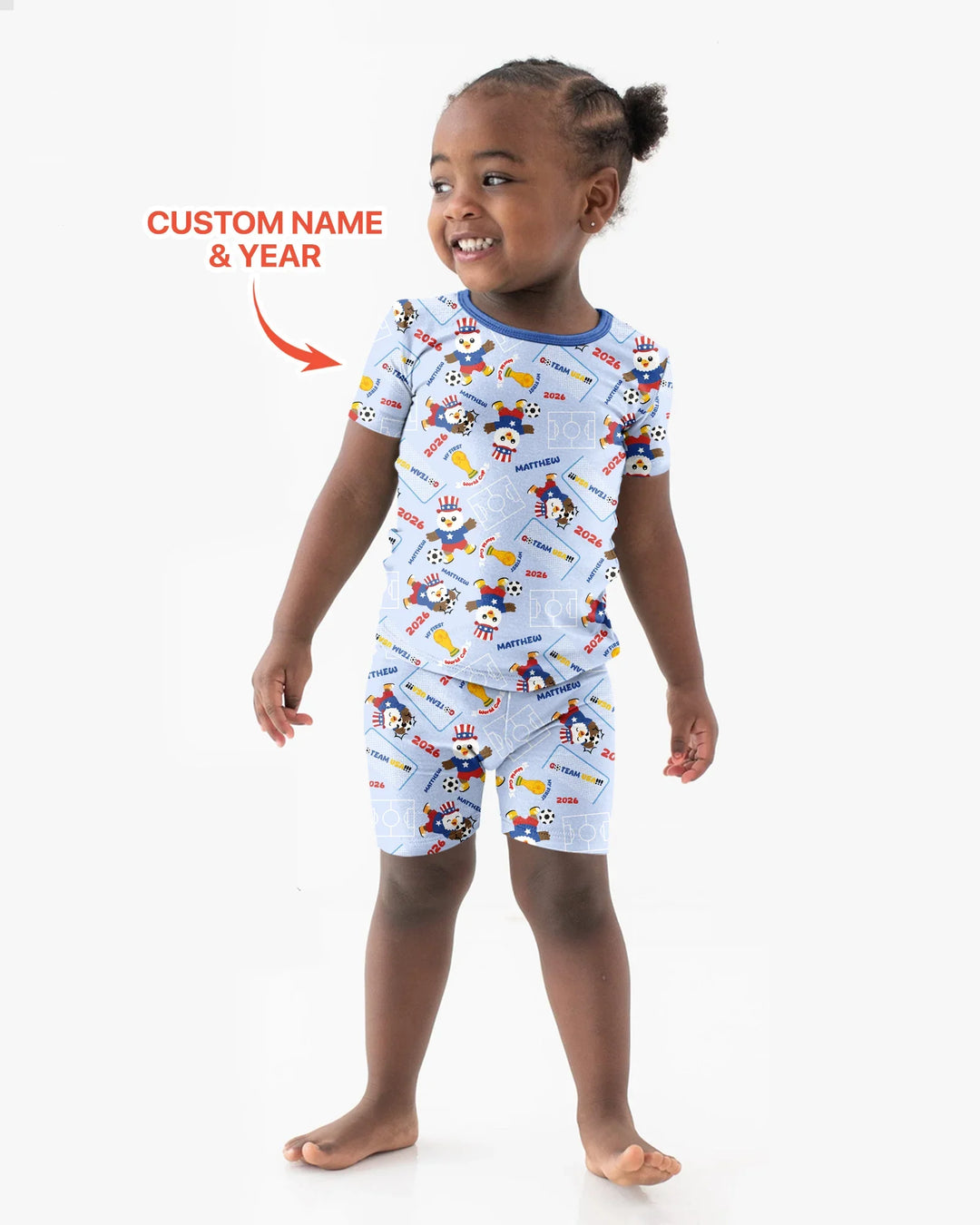 Zweiteiliges Pyjama-Set mit kurzen Ärmeln und Shorts im Sommer-Design
