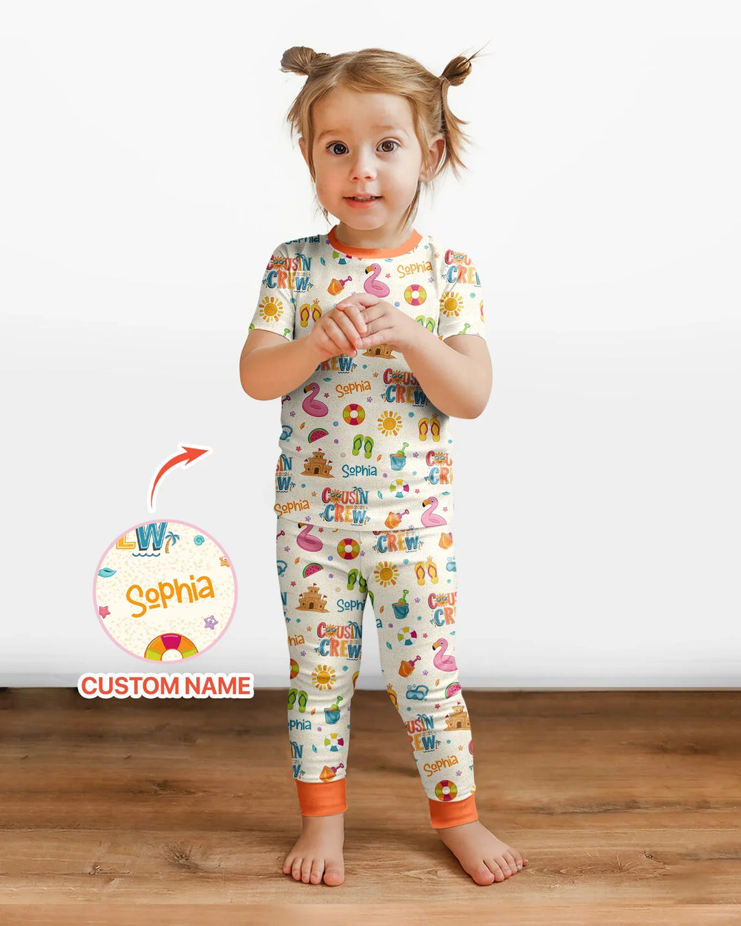 Zweiteiliges, kurzärmliges Pyjama-Set mit Marienkäfern