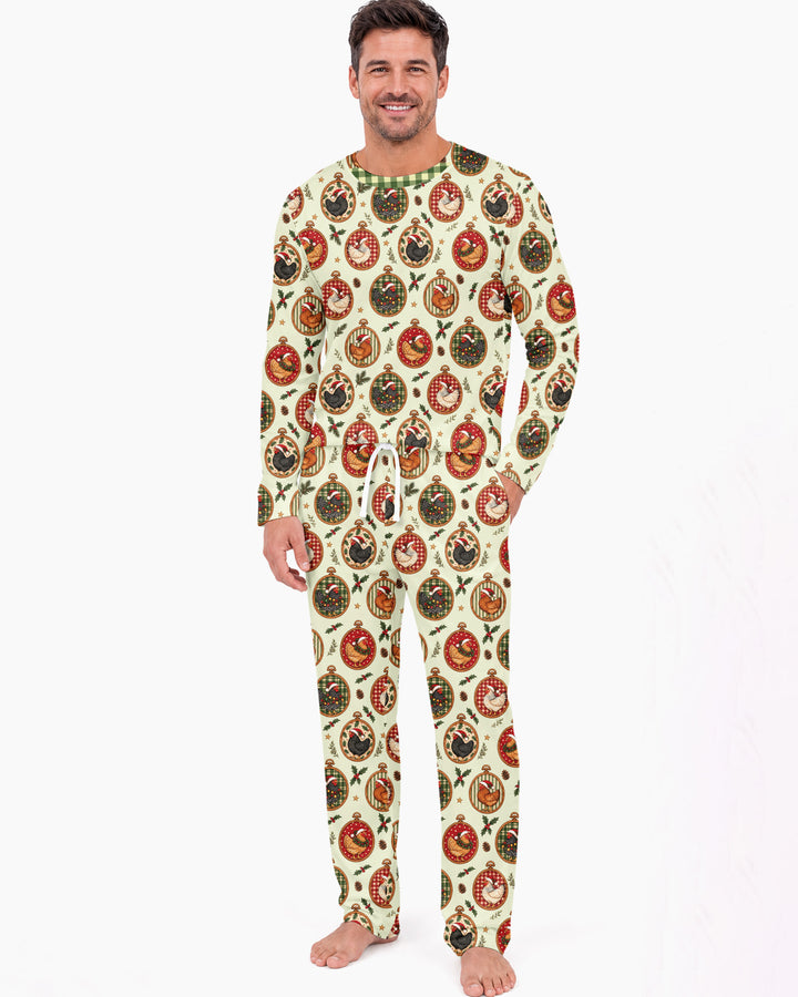 Chicken Merry Clucking Christmas Bamboo Men's Pajama Set