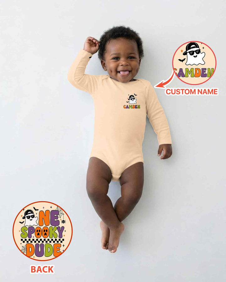 Personalized One Spooky Dude Baby Bamboo Bodysuit