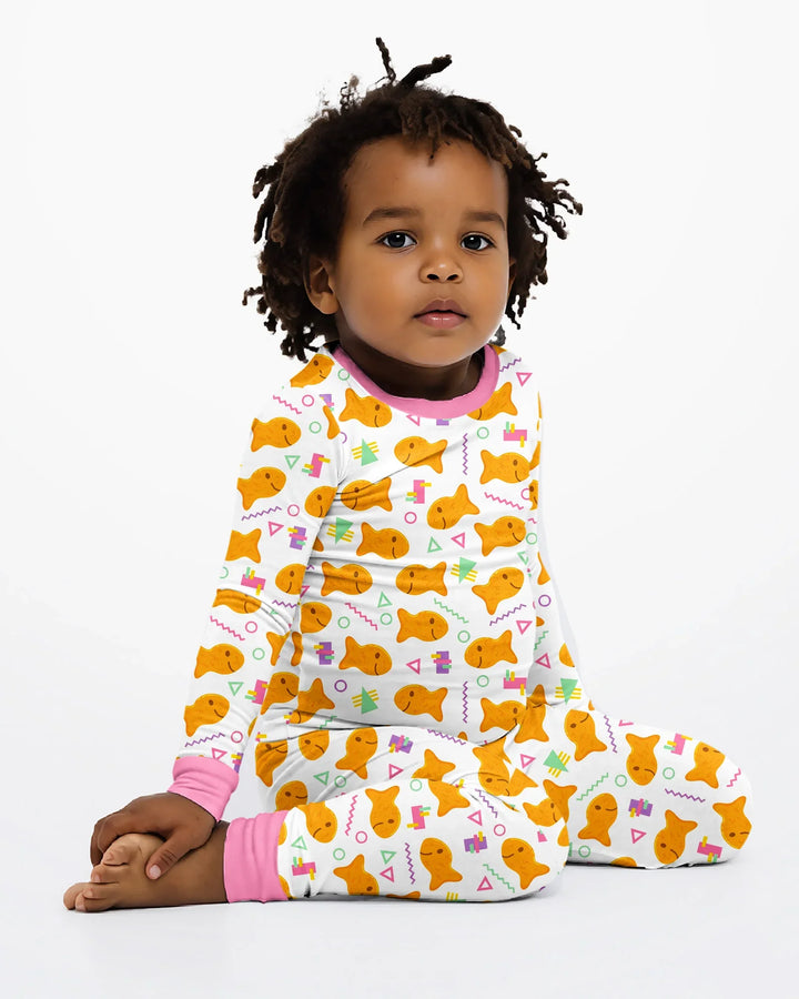 Zweiteiliges Langarm-Pyjama-Set mit Sommerfrüchten