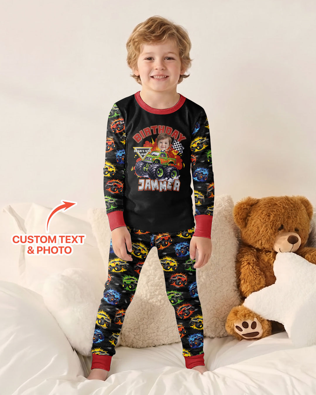 Birthday Truck Rally Bamboo Two Piece Long Sleeve Pajama Set