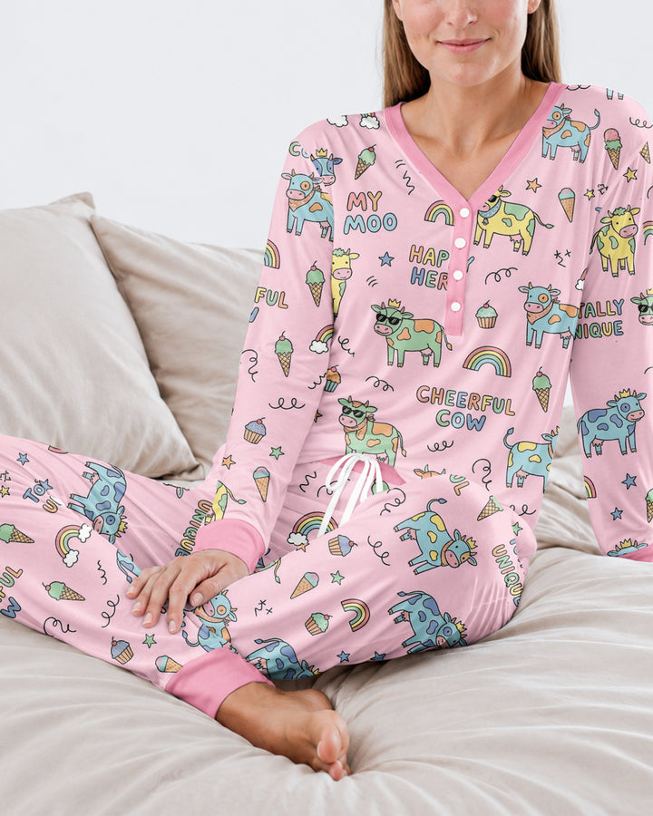 Not Your Ordinary Cow Bamboo Women Pajama Set