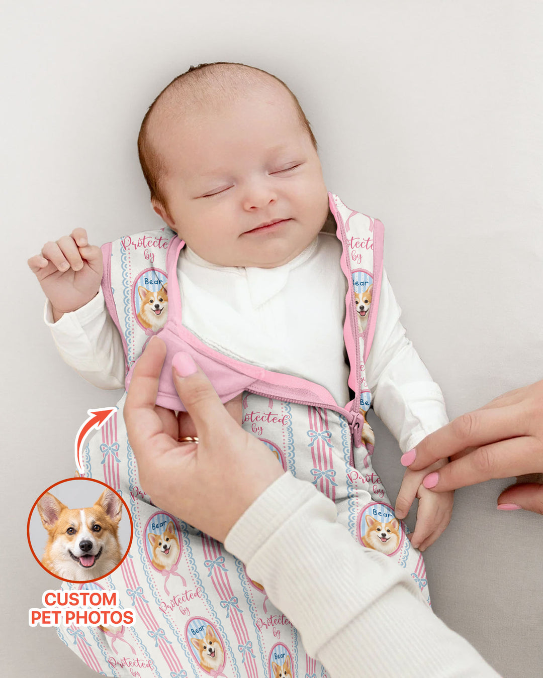 Custom Coquette Pet Photo Little Protecto Bamboo Sleep Bag
