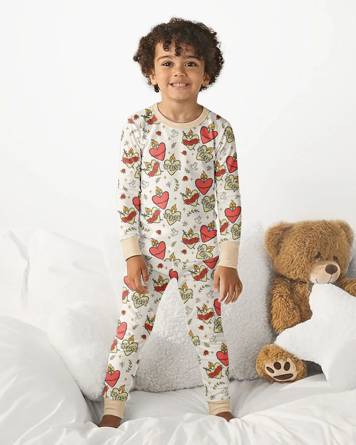 Zweiteiliges Langarm-Pyjama-Set mit Sommerfrüchten