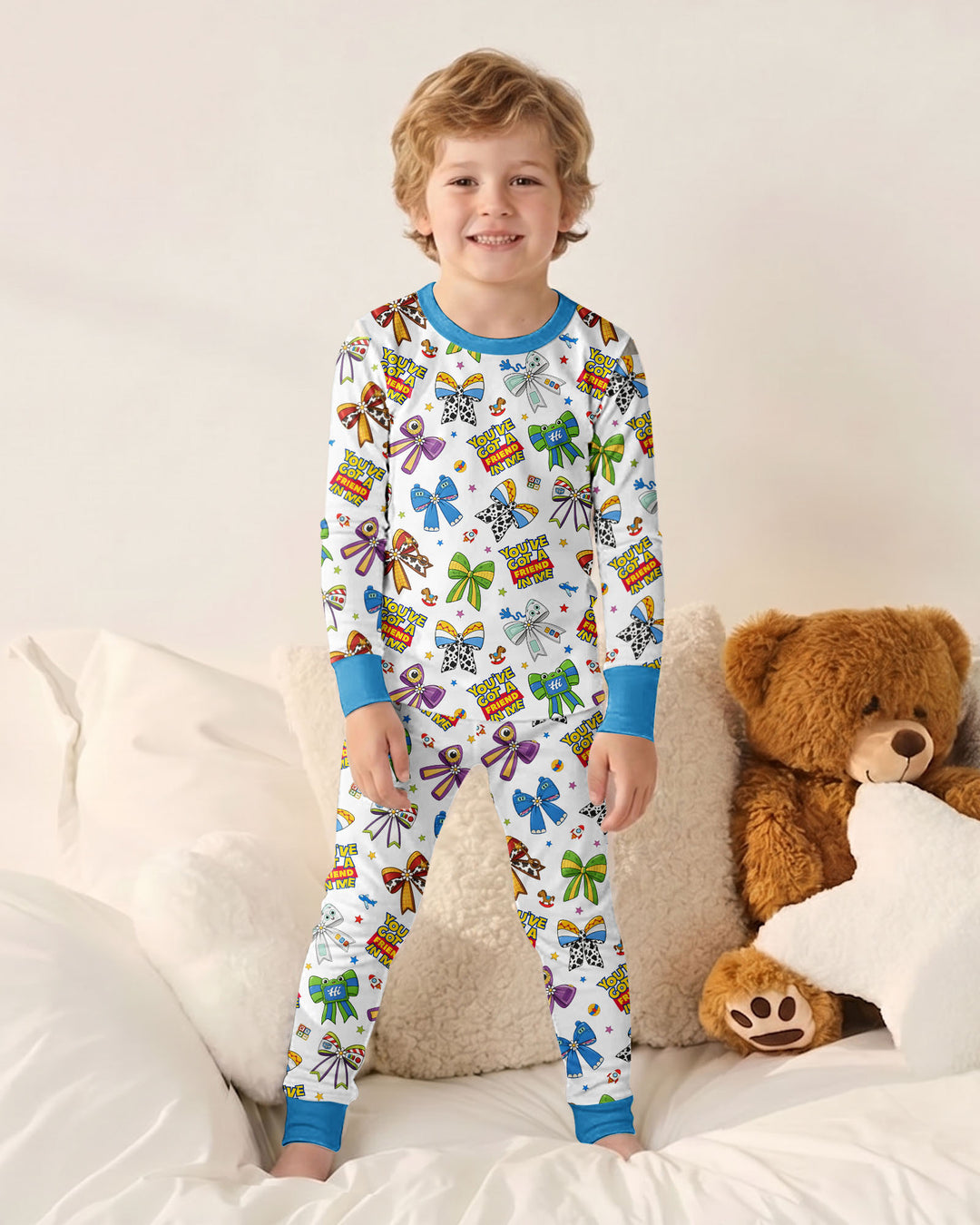 Zweiteiliges Langarm-Pyjama-Set mit Sommerfrüchten