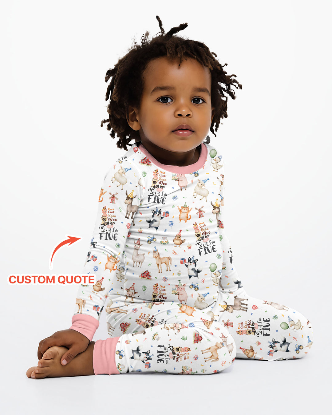 Zweiteiliges Langarm-Pyjama-Set mit Sommerfrüchten