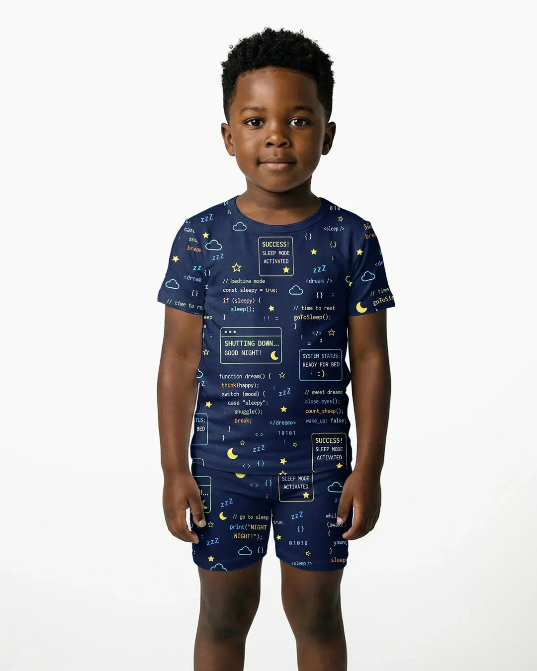 Template Zweiteiliges Pyjama-Set mit kurzen Ärmeln und Shorts