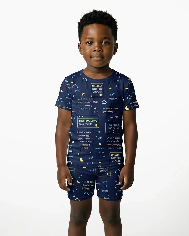 Template Zweiteiliges Pyjama-Set mit kurzen Ärmeln und Shorts