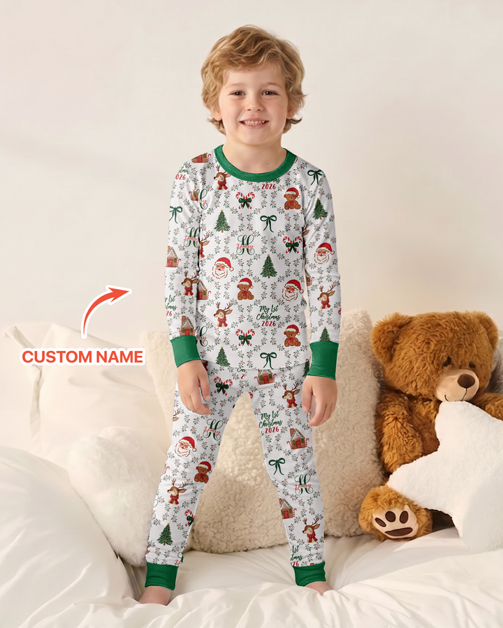 Zweiteiliges Langarm-Pyjama-Set mit Sommerfrüchten