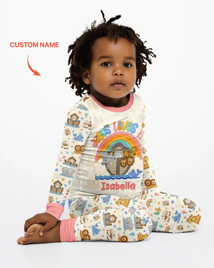 Zweiteiliges Langarm-Pyjama-Set mit Sommerfrüchten
