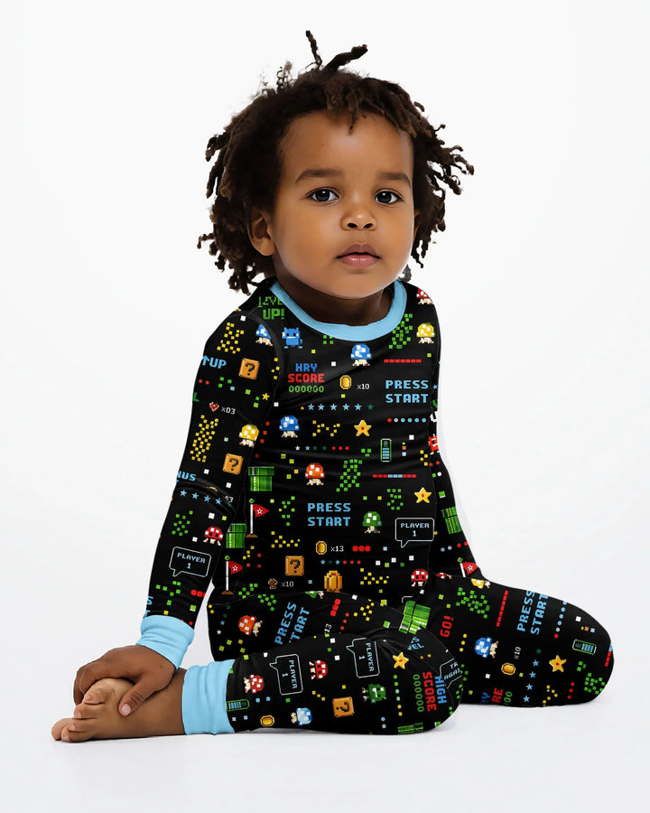 Zweiteiliges Langarm-Pyjama-Set mit Sommerfrüchten