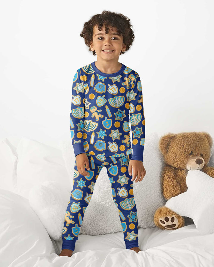 Hanukkah Cookies Bamboo Two Piece Long Sleeve Pajama Set