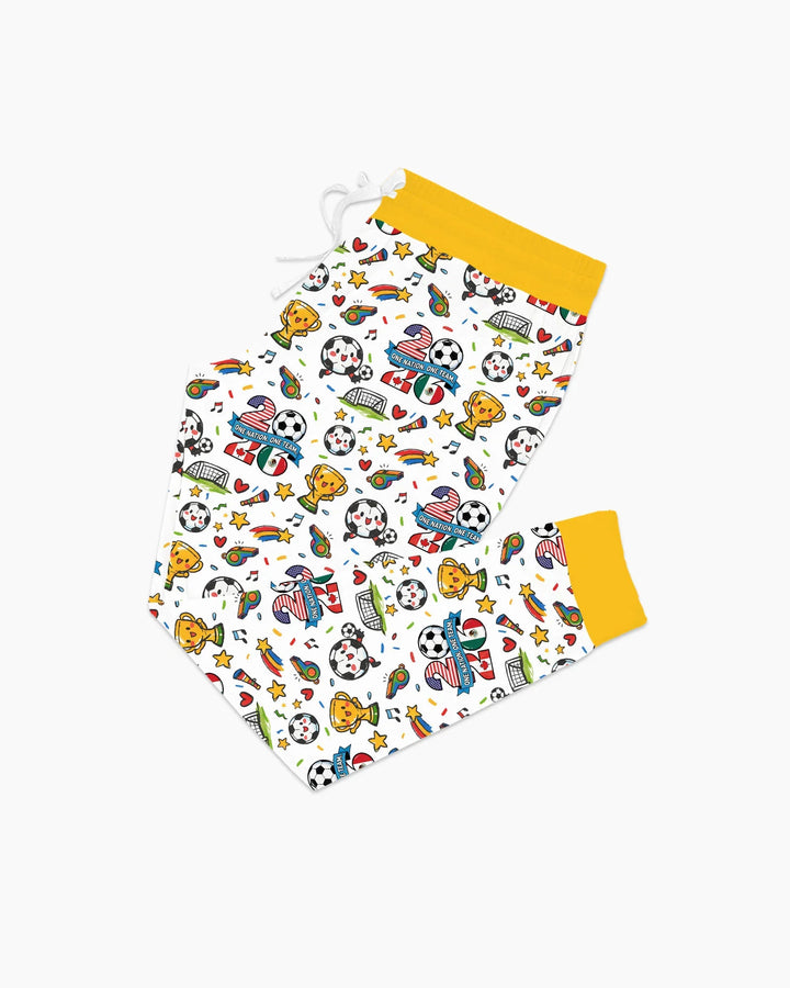 Fußballfieber 2026 Familien-Bambus-Pyjama-Set für Damen